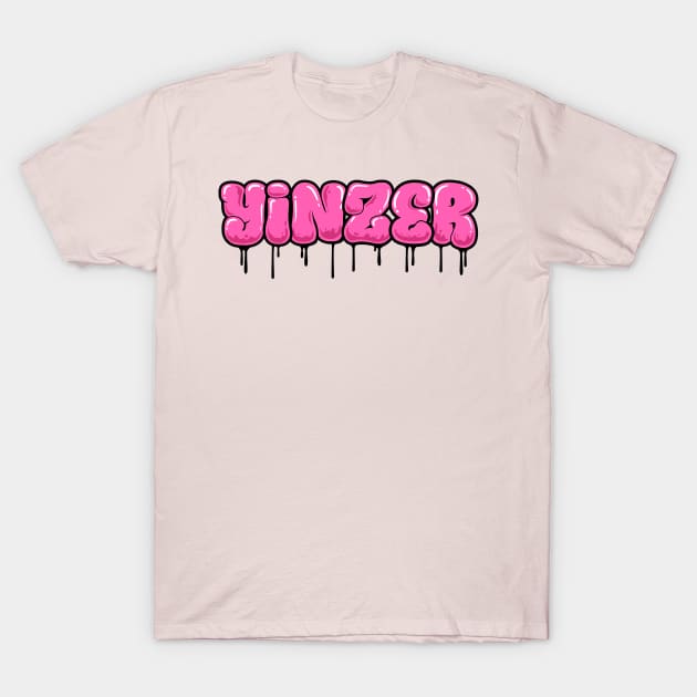 YINZER GRAFFITI (PINK) T-Shirt by OldSkoolDesign